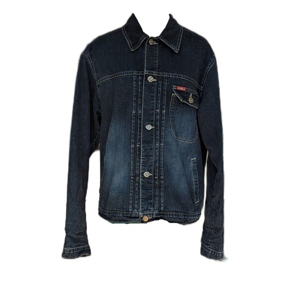 90s Dark Wash Oversized Jean Jacket - Picture 3 of 11